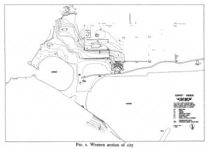 Love, I. 1970. “A Preliminary Report of the Excavations at Knidos, 1969.” American Journal of Archaeology 74:149-155 (plate 37, Fig.1). Trireme harbor to the left, commercial harbor to the right.