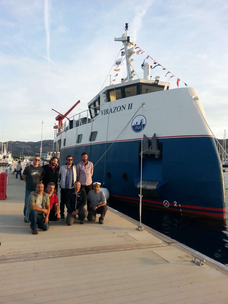 Virazon II and crew after they arrived in the Yalikavak Marina.
