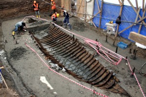 Late ninth- or early tenth-century shipwreck YK 14 during excavation. (Photo: INA). REF4817