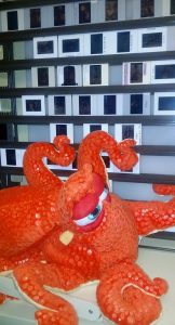 Included with the scanner donation was an orange "Septipus" (he only has 7 legs), who now presides over the digitization efforts.